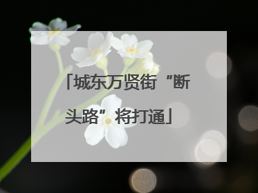 城东万贤街“断头路”将打通
