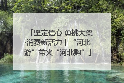 坚定信心 勇挑大梁·消费新活力丨“河北游”带火“河北购”