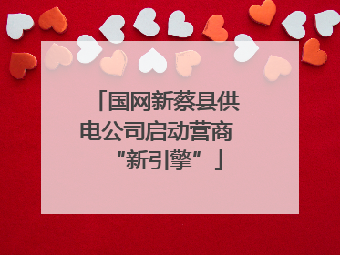 国网新蔡县供电公司启动营商“新引擎”