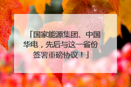 国家能源集团、中国华电，先后与这一省份签署重磅协议！