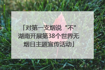对第一支烟说“不” 湖南开展第38个世界无烟日主题宣传活动