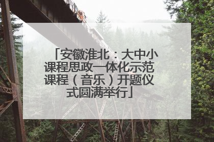 安徽淮北：大中小课程思政一体化示范课程（音乐）开题仪式圆满举行