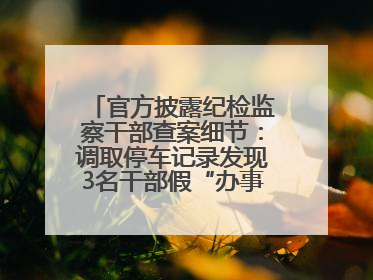 官方披露纪检监察干部查案细节：调取停车记录发现3名干部假“办事”真麻将