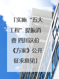 实施“五大工程”提振消费 四川这份《方案》公开征求意见