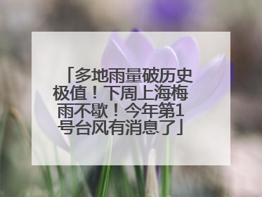多地雨量破历史极值！下周上海梅雨不歇！今年第1号台风有消息了