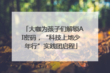 大咖为孩子们解锁AI密码，“科技上地少年行”实践团启程