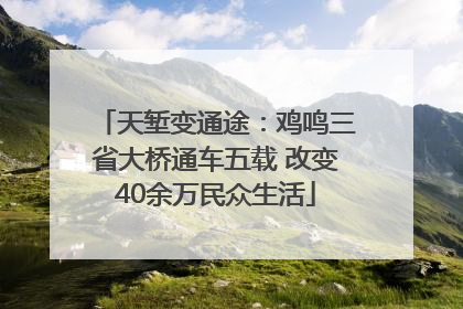 天堑变通途：鸡鸣三省大桥通车五载 改变40余万民众生活