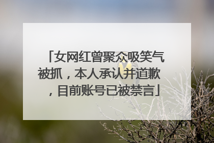女网红曾聚众吸笑气被抓，本人承认并道歉，目前账号已被禁言