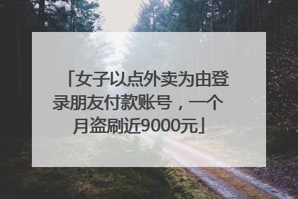 女子以点外卖为由登录朋友付款账号，一个月盗刷近9000元