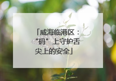 威海临港区：“码”上守护舌尖上的安全