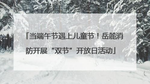 当端午节遇上儿童节！岳麓消防开展“双节”开放日活动