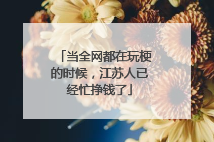 当全网都在玩梗的时候，江苏人已经忙挣钱了