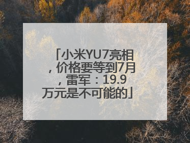 小米YU7亮相，价格要等到7月，雷军：19.9万元是不可能的
