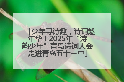 少年寻诗趣，诗词趁年华！2025年“诗韵少年”青岛诗词大会走进青岛五十三中