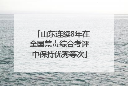 山东连续8年在全国禁毒综合考评中保持优秀等次