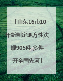 山东16市10年新制定地方性法规905件 多件开全国先河