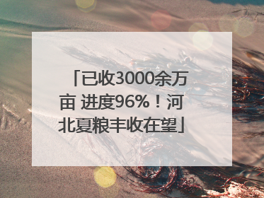 已收3000余万亩 进度96%！河北夏粮丰收在望