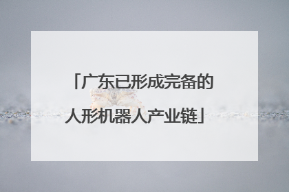 广东已形成完备的人形机器人产业链