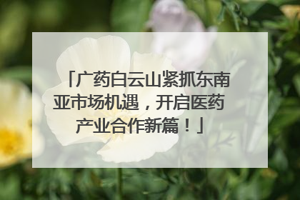 广药白云山紧抓东南亚市场机遇，开启医药产业合作新篇！