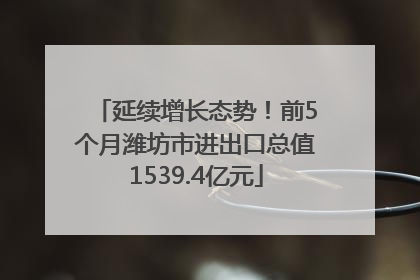 延续增长态势！前5个月潍坊市进出口总值1539.4亿元