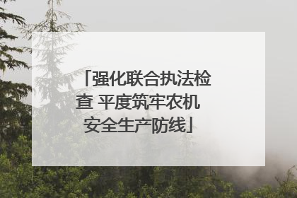 强化联合执法检查 平度筑牢农机安全生产防线