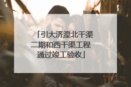 引大济湟北干渠二期和西干渠工程通过竣工验收