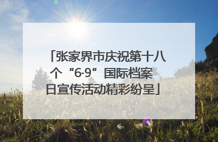 张家界市庆祝第十八个“6·9”国际档案日宣传活动精彩纷呈