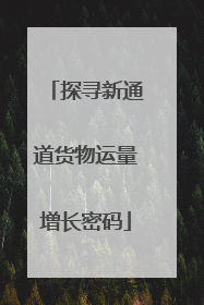 探寻新通道货物运量增长密码