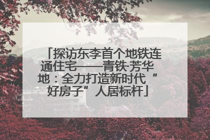 探访东李首个地铁连通住宅——青铁·芳华地：全力打造新时代“好房子”人居标杆
