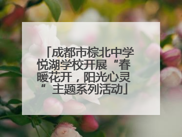 成都市棕北中学悦湖学校开展“春暖花开，阳光心灵”主题系列活动