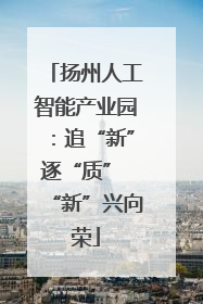 扬州人工智能产业园：追“新”逐“质” “新”兴向荣