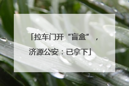 拉车门开“盲盒”，济源公安：已拿下
