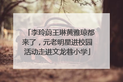 李玲蔚王琳黄雅琼都来了，元老明星进校园活动走进文龙巷小学