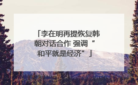 李在明再提恢复韩朝对话合作 强调“和平就是经济”