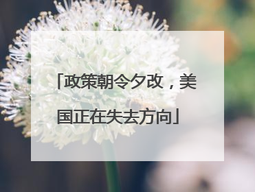 政策朝令夕改，美国正在失去方向