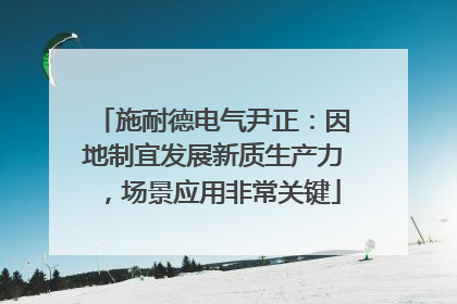 施耐德电气尹正：因地制宜发展新质生产力，场景应用非常关键