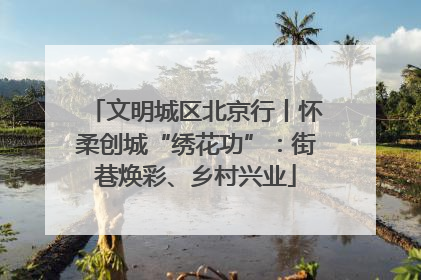 文明城区北京行丨怀柔创城“绣花功”：街巷焕彩、乡村兴业