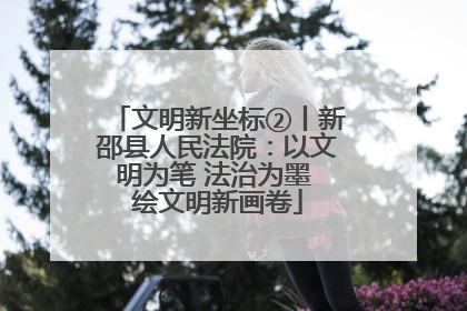 文明新坐标②丨新邵县人民法院：以文明为笔 法治为墨 绘文明新画卷
