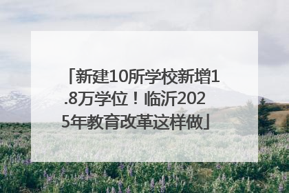 新建10所学校新增1.8万学位！临沂2025年教育改革这样做