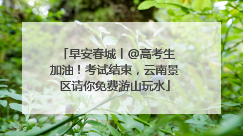 早安春城丨@高考生 加油！考试结束，云南景区请你免费游山玩水
