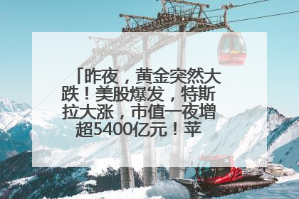 昨夜，黄金突然大跌！美股爆发，特斯拉大涨，市值一夜增超5400亿元！苹果传来大消息