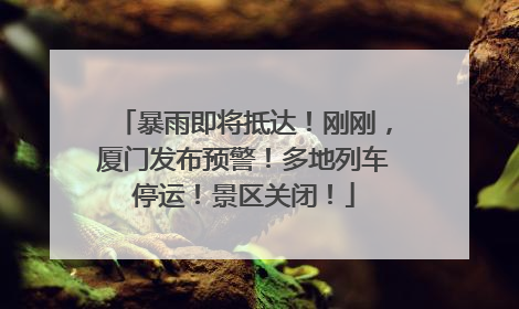 暴雨即将抵达！刚刚，厦门发布预警！多地列车停运！景区关闭！