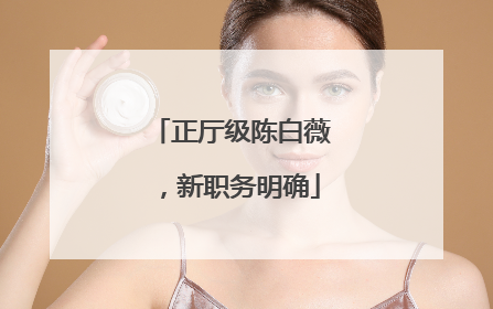 正厅级陈白薇，新职务明确