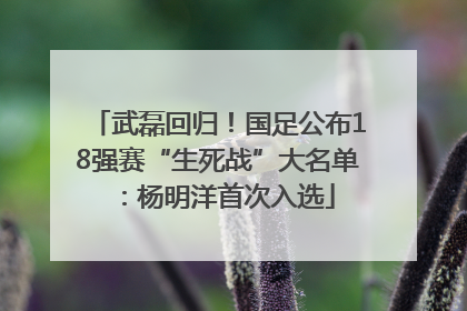 武磊回归！国足公布18强赛“生死战”大名单：杨明洋首次入选