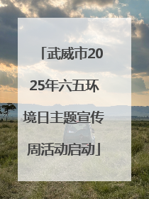 武威市2025年六五环境日主题宣传周活动启动