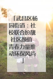 武昌区杨园街道：社校联合扮靓社区颜值 青春力量推动环保风尚