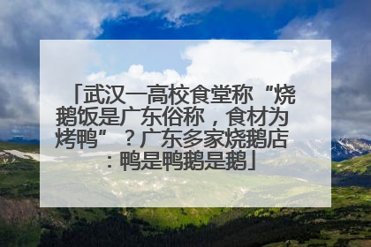 武汉一高校食堂称“烧鹅饭是广东俗称，食材为烤鸭”？广东多家烧鹅店：鸭是鸭鹅是鹅