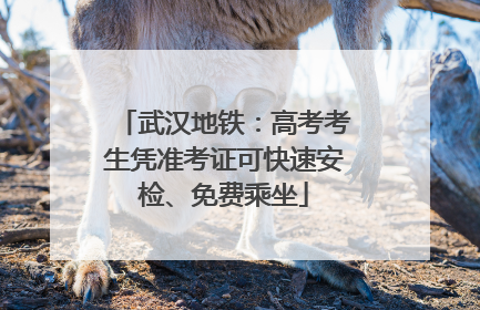 武汉地铁：高考考生凭准考证可快速安检、免费乘坐