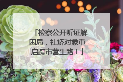 检察公开听证解困局，社矫对象重启跨市营生路！