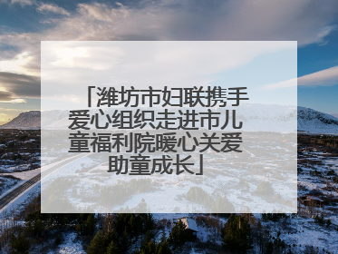 潍坊市妇联携手爱心组织走进市儿童福利院暖心关爱助童成长